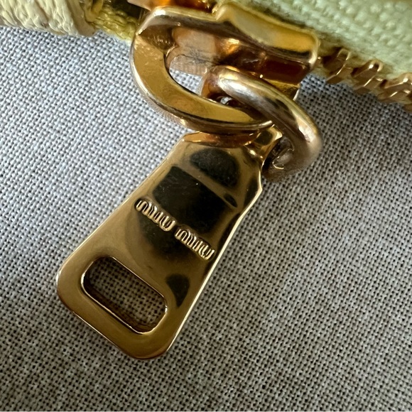 Miu Miu Yellow Nappa Leather Wristlet Small - Picture 8 of 16
